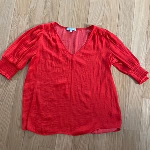 Red short sleeved blouse size S